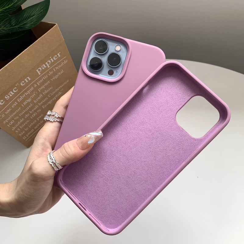Liquid Silicone Case For Apple iPhone 15 16 14 13 12 11 17 Pro Max 17 Air 16 Plus Phone Original Official Style Protective Cover